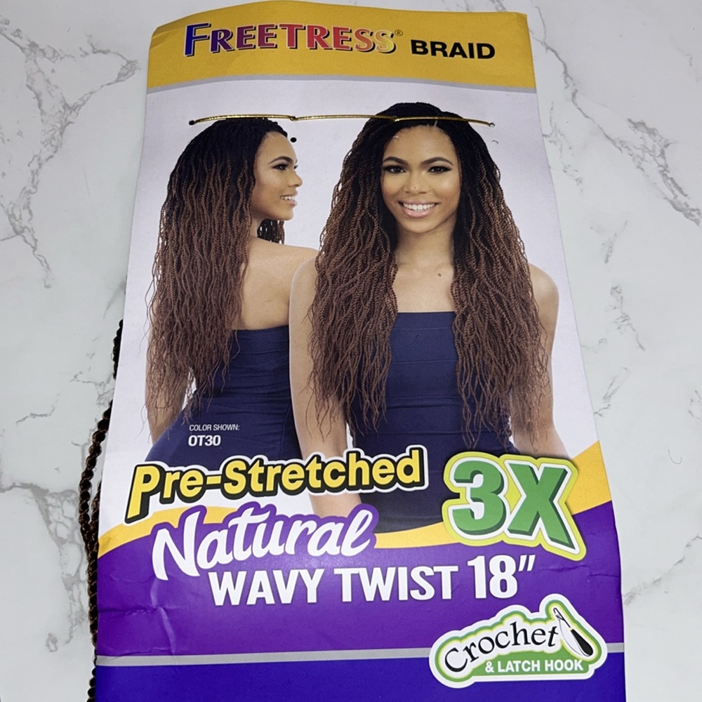 3X Freetress Brajd Pre-Stretched Natural Wavy Twist 18” - Picture 7 of 7